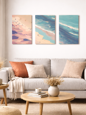 Tríptico Moderno Playa Relajante Decorativo 30x42.5